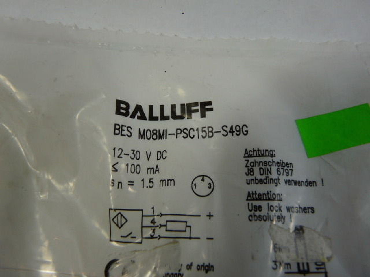 Balluff BES-M08MI-PSC15B-S49G Photoelectric Sensor ! NEW !