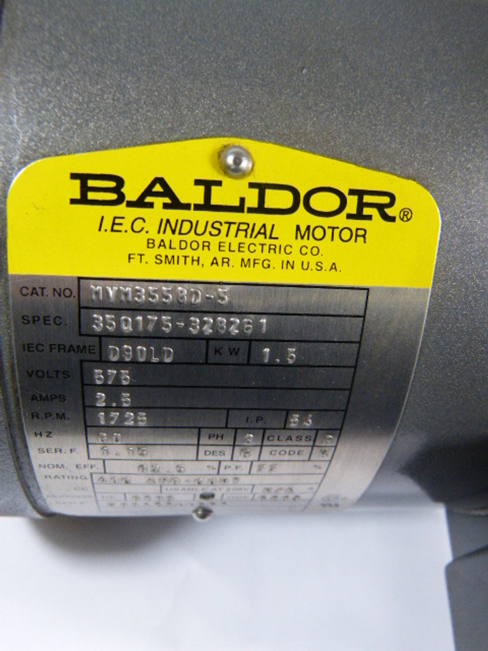 Baldor 1.5kW 1725RPM 575V D90LD TEFC 3Ph 2.5A 60Hz ! NOP !