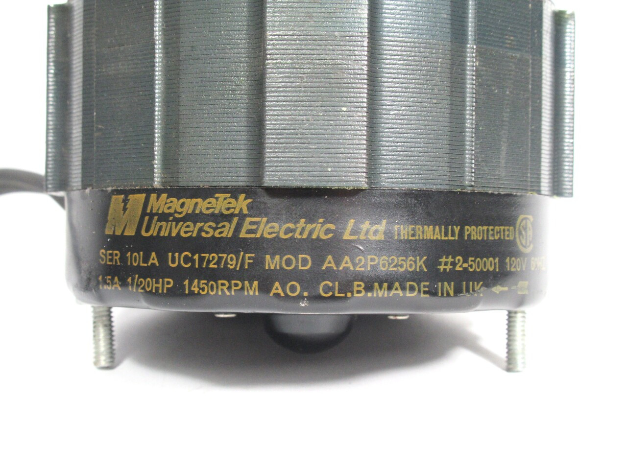 Magnetec AA2P6256K Fan Motor 1/20HP 120V 1.5A 60Hz USED