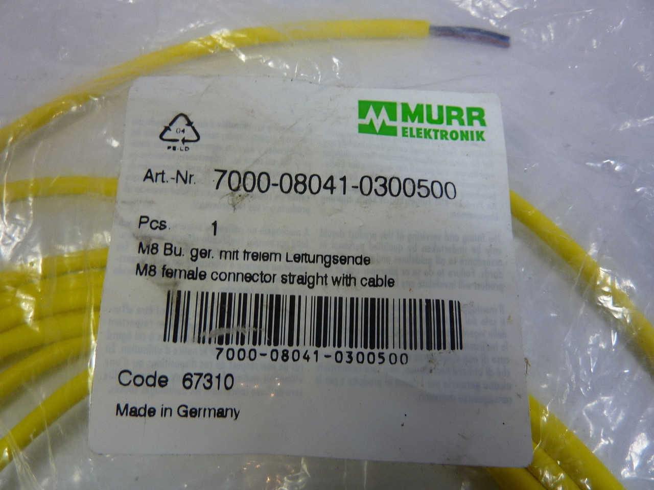 Murrelektronik 7000-08041-0300500 Connector Cable M8 ! NOP !