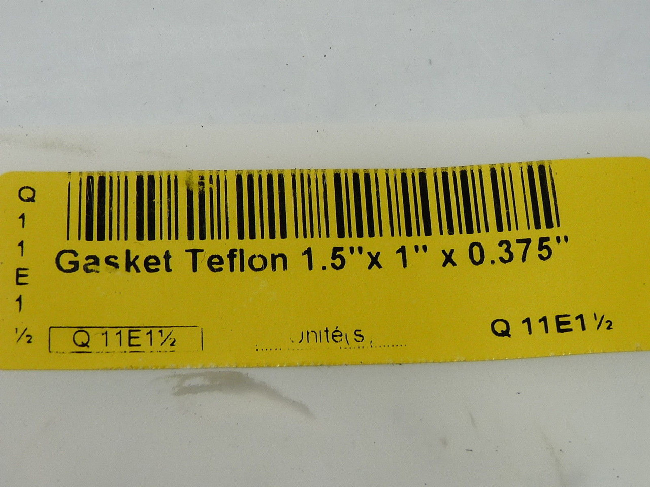 Generic Q11E1-1/2 Gasket 1.5" x 1" x 0.375" White ! NEW !