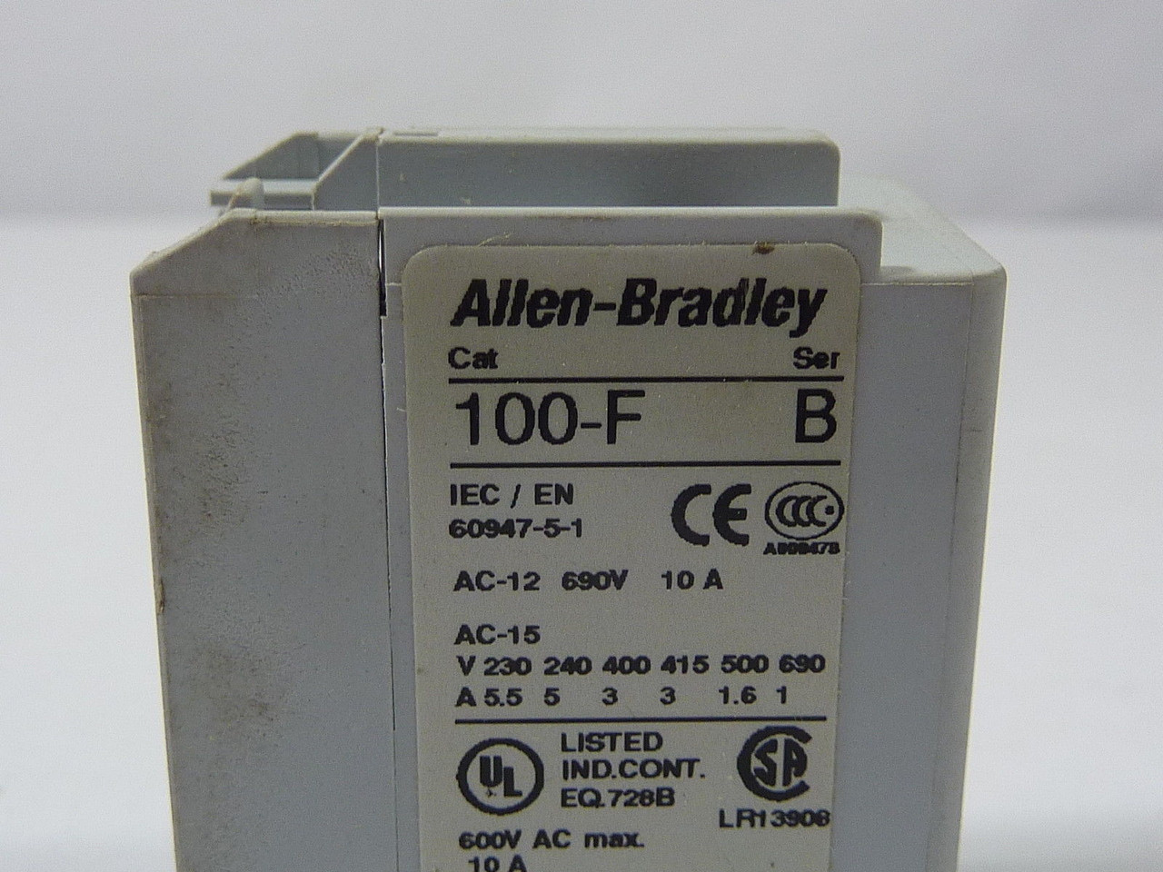 Allen-Bradley 100-FA11-B Series B 10Amp 690V Auxiliary Contact 1NO 1NC USED