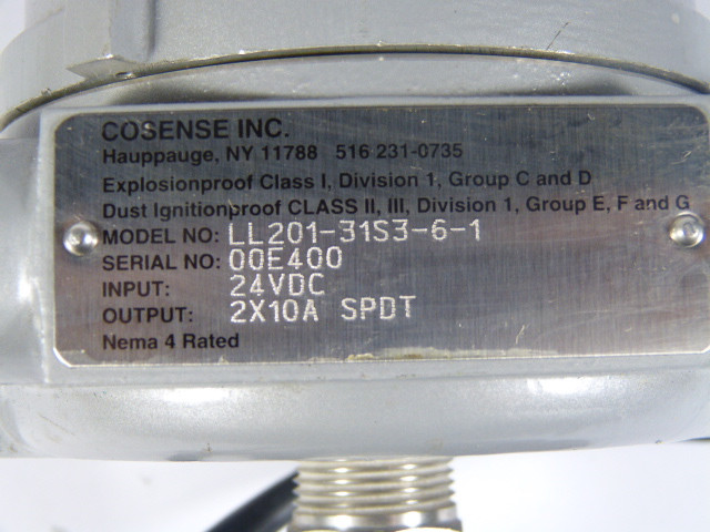 Killark HKB-4DC Enclosure W/ Consense Float Sensor LL201-31S3-6-1 USED