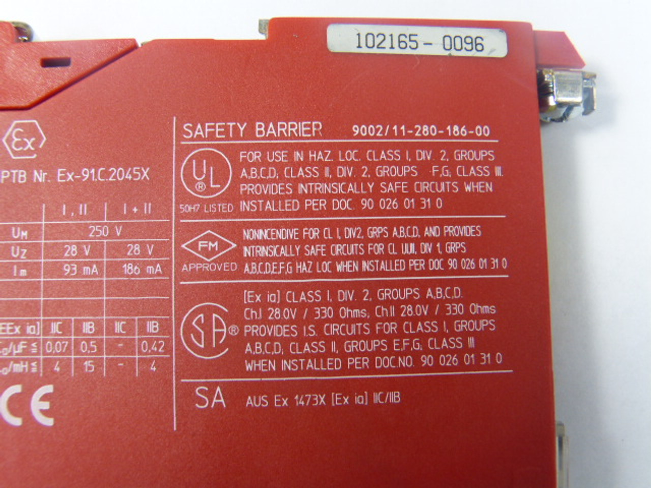 Stahl 9002-11-280-186-00 Dual Barrier Safety Channel 25V 250V USED