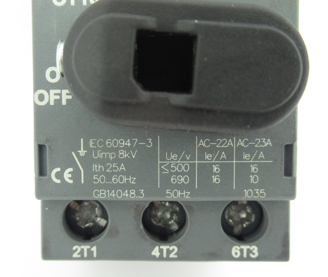 ABB OT16F3 Disconnect Switch 20AMP 3-Pole 600VAC USED