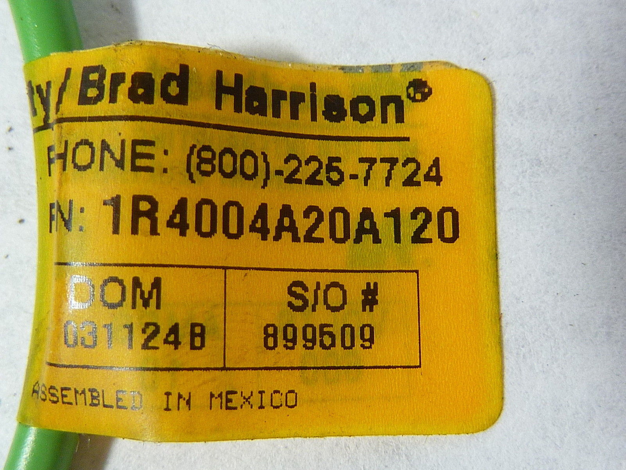 Brad Harrison 1R4004A20A120 Mini Cordset 4 Pole 600V 10A USED