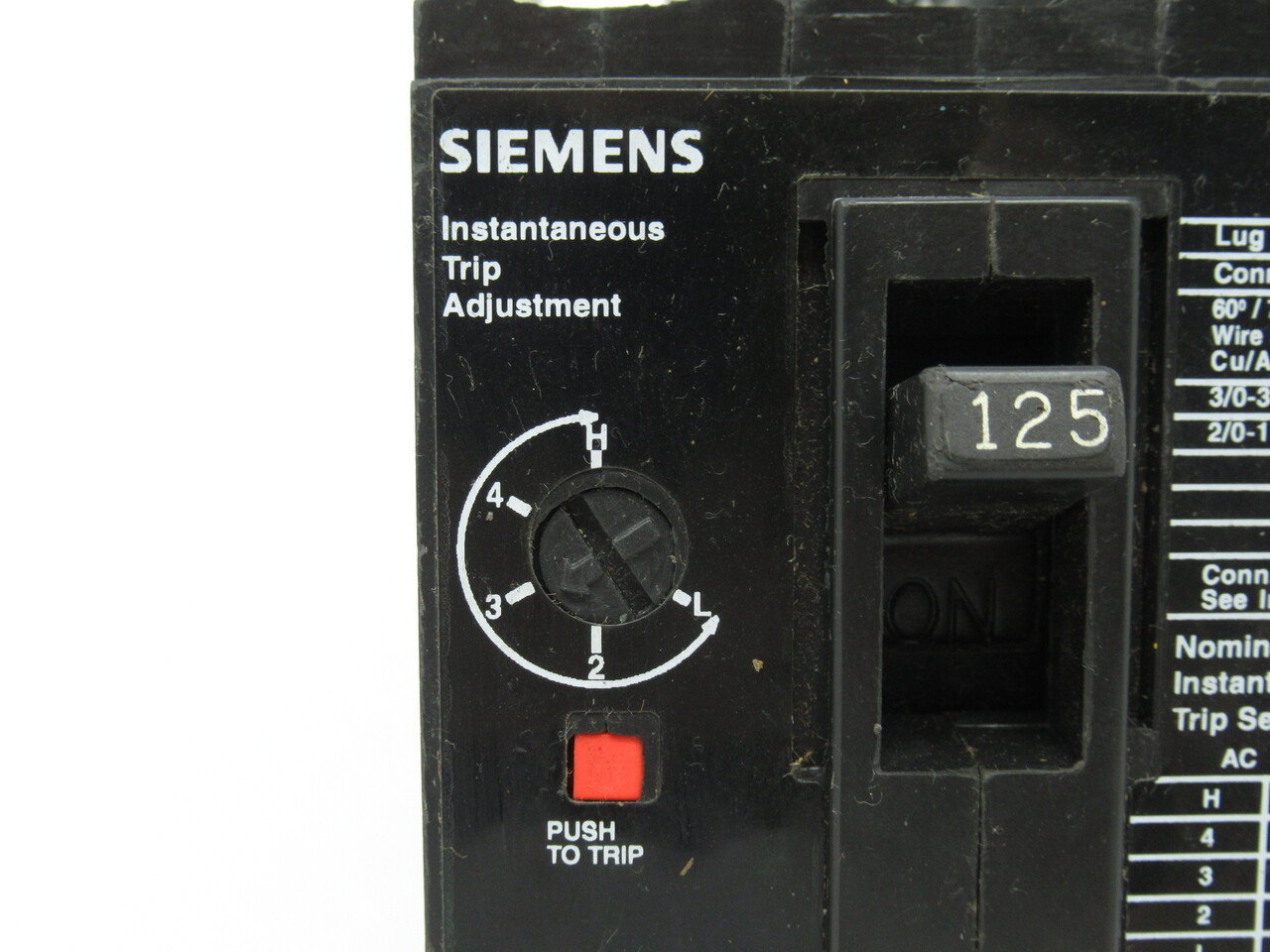Siemens CED63A125 Molded Case Circuit Breaker 125A 600V 3 Phase NOP