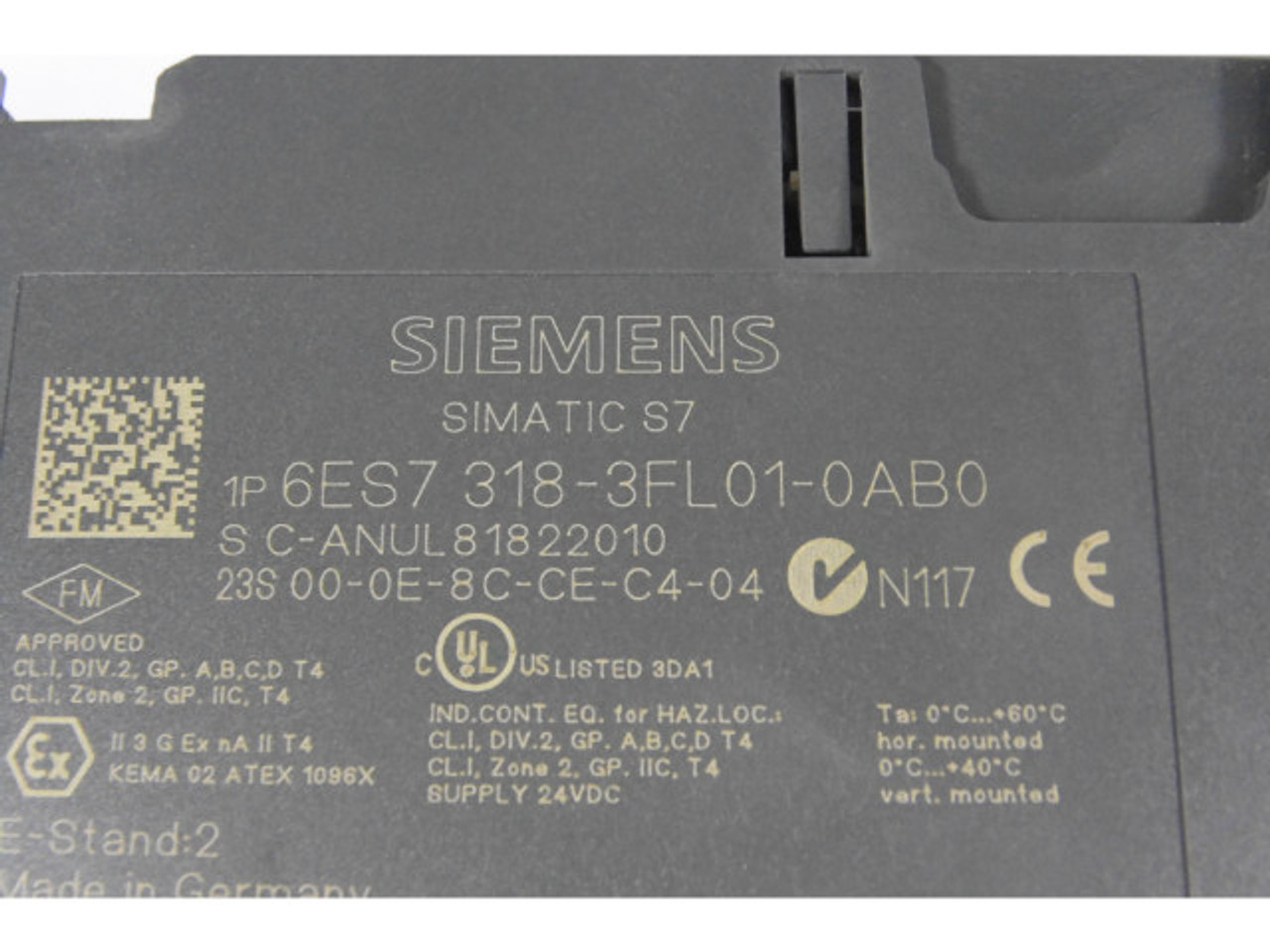 Siemens 6ES7-318-3FL01-0AB0 CPU Module USED