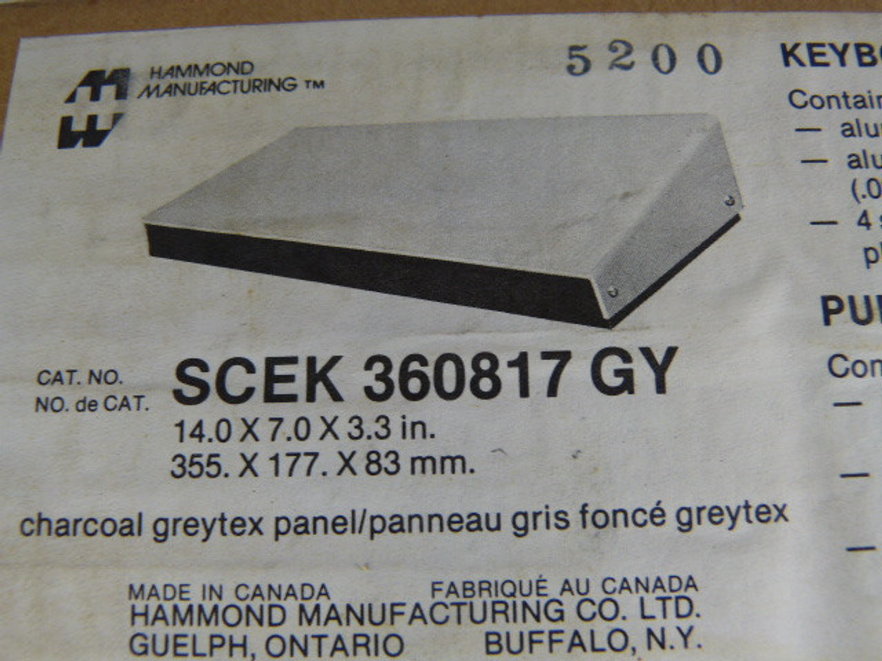 Hammond SCEK-360817-GY Aluminium Keyboard Console ! NEW !