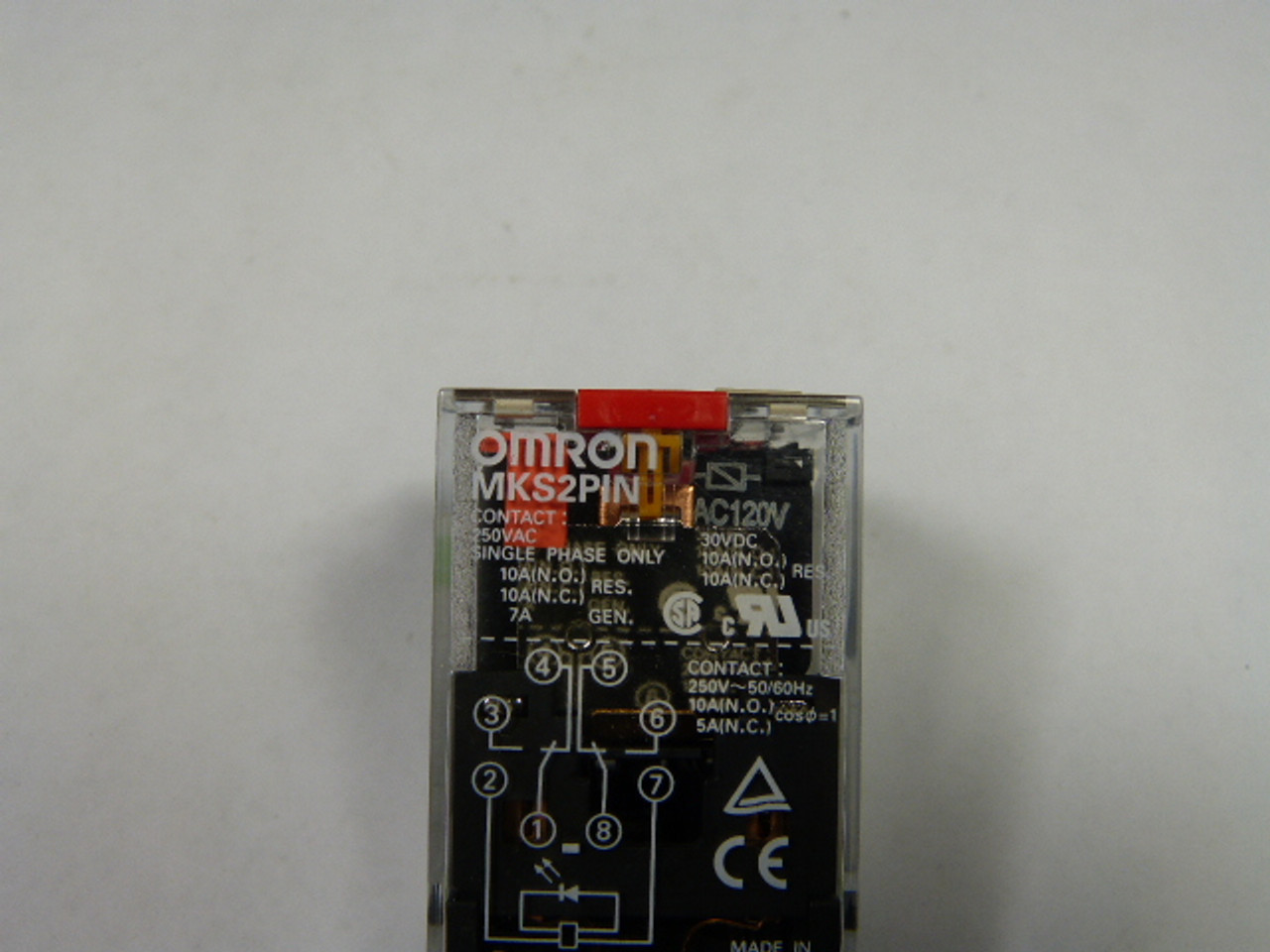 Omron MKS2PIN-AC120 Power Relay 120 Vac 10 Amp USED