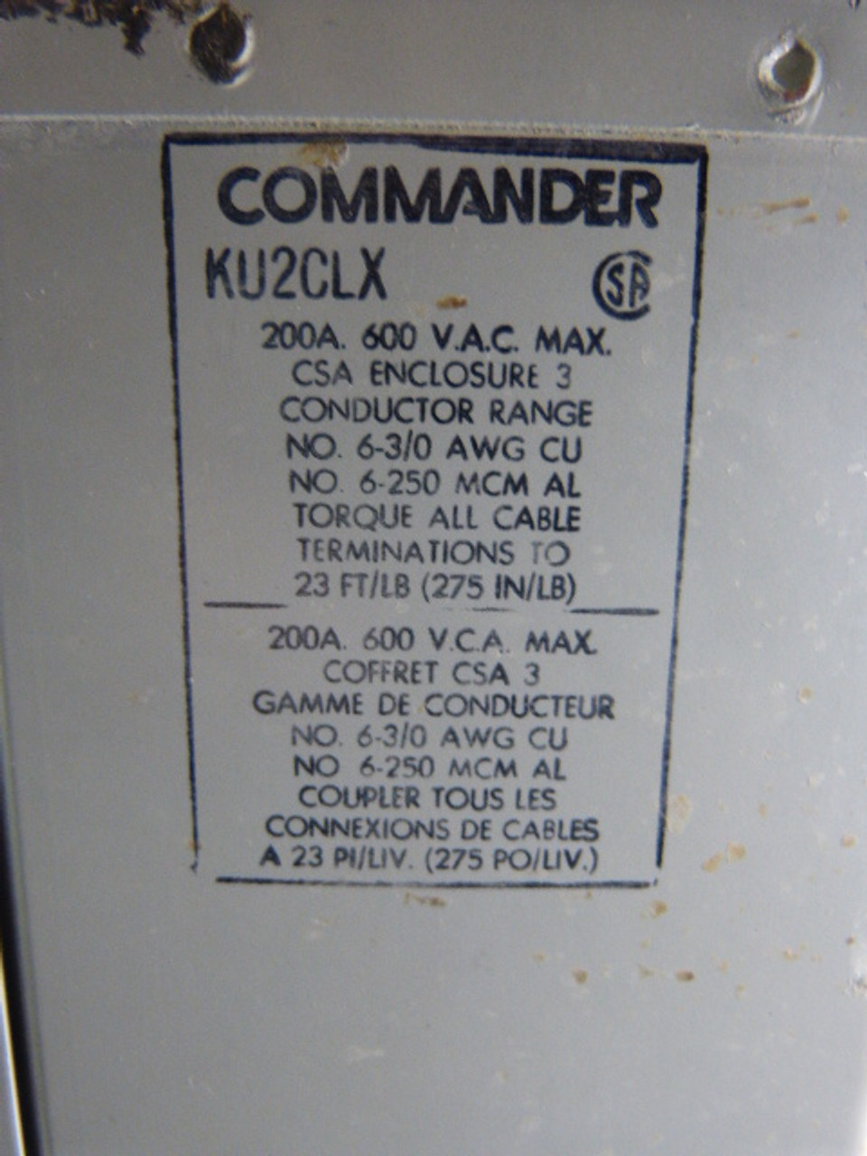 Commander KU2CLX Enclosure 20"X5"X11" Meter Socket USED