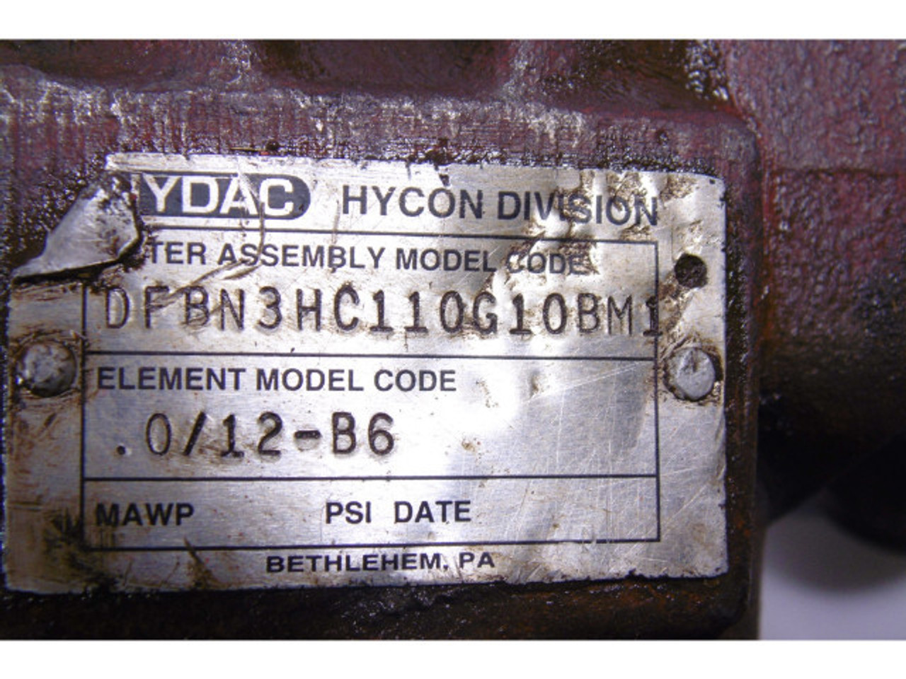 Hydac DFBN3HC110G10BM1 Hydraulic Pressure Filter USED