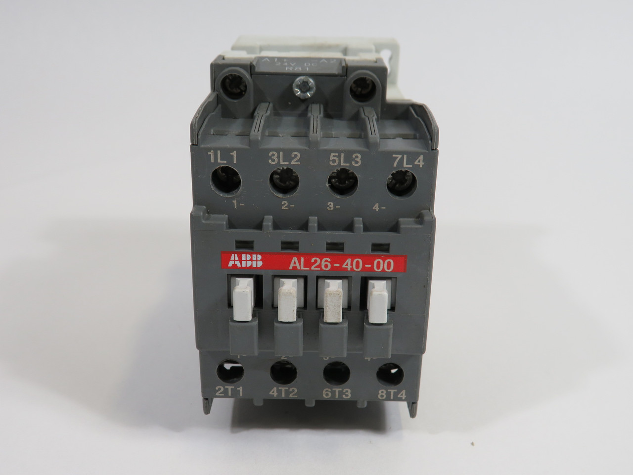 ABB AL26-40-00 Contactor 40Amp 4Pole 24VDC SHELF WEAR/NO DIN RAIL CLAMP USED