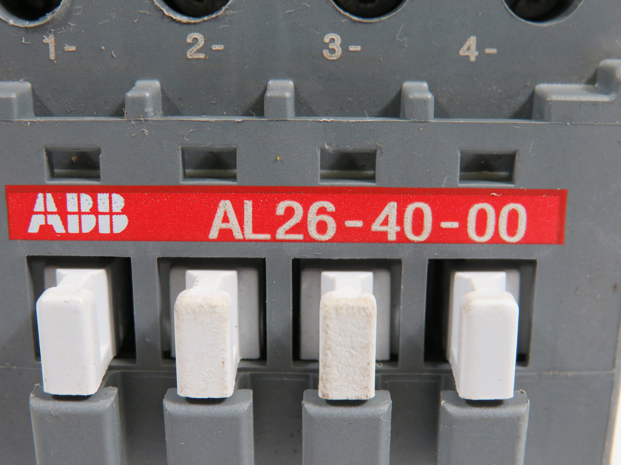 ABB AL26-40-00 Contactor 40Amp 4Pole 24VDC SHELF WEAR/NO DIN RAIL CLAMP USED