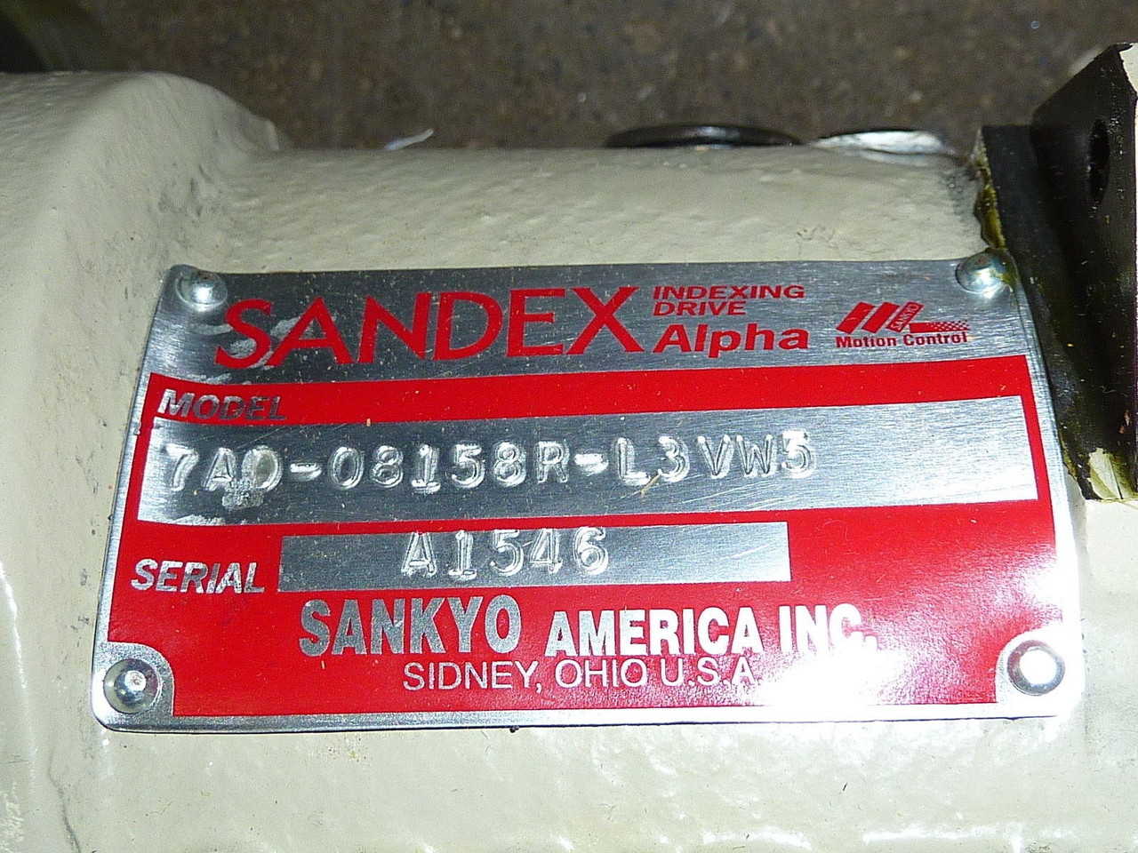 Sandex 7AD-08158R-L3VW5 Indexing Drive USED