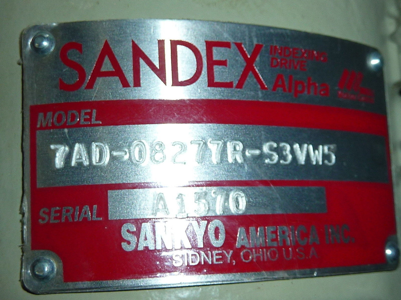 Sandex 7AD-08277R-S3VW5 Indexing Drive USED