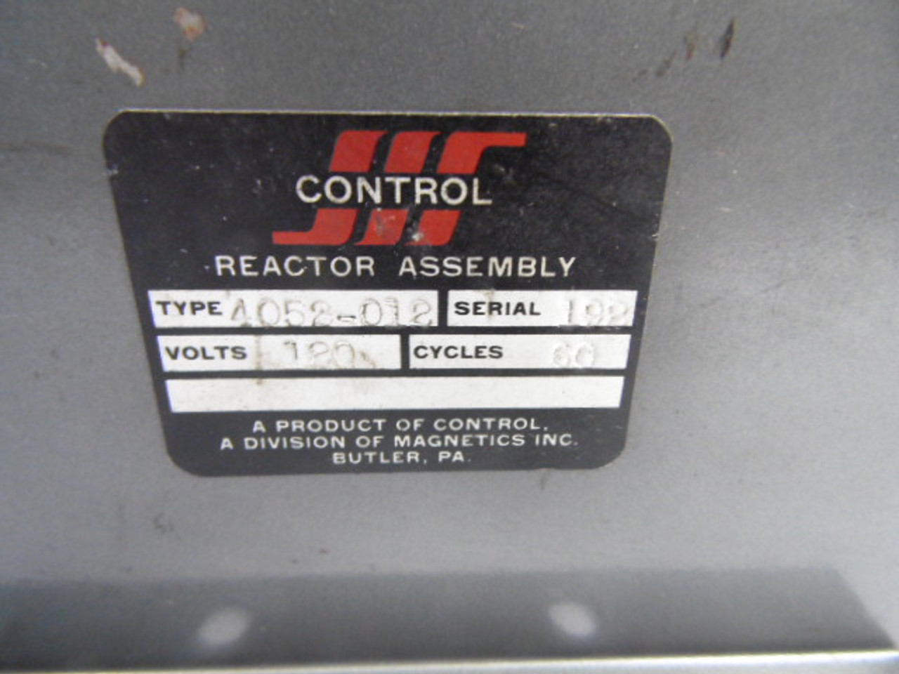 Control 4052-012 Control Reactor Assembly 120V 60CY USED