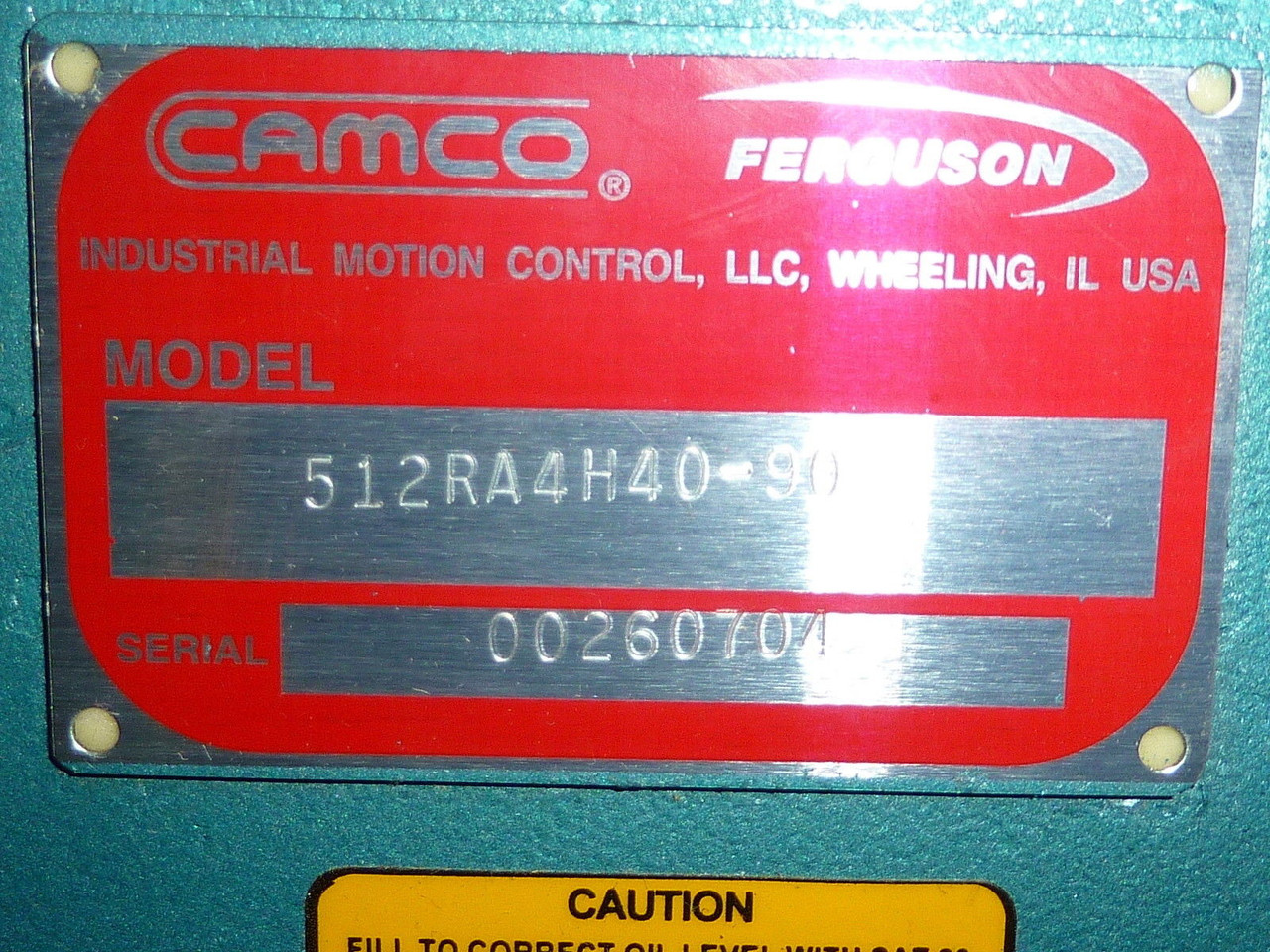 Camco Ferguson 512RA4H40-90 Right Angle Indexing Drive ! NEW !