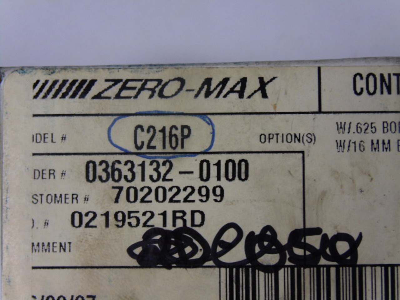 Zeromax C216P Control Flex Coupling 14mm Bore ! NEW !