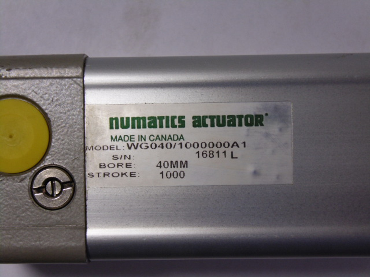 Numatics WG040-1000000A1 Cylinder Bore 40mm Stroke 1000 USED