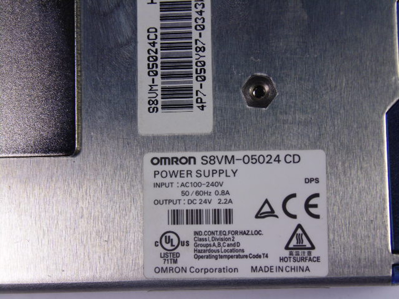 Omron S8VM-05024CD Power Supply Input-50/60Hz 0.8A Output-24V 2.2A USED