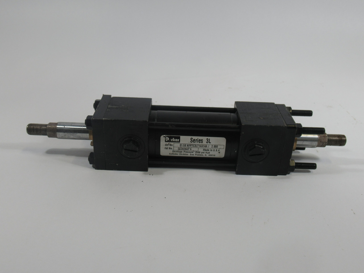 Parker 01.50-KFPTC3LT14A14A-2.000 Pneumatic Cylinder 1.5" Bore 2" Stroke USED