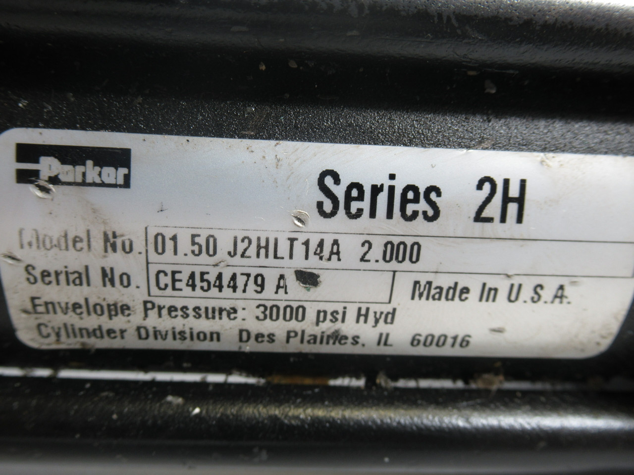 Parker 01.50-J2HLT14A-2.000 Pneumatic Cylinder 1.5" Bore 2" Stroke USED