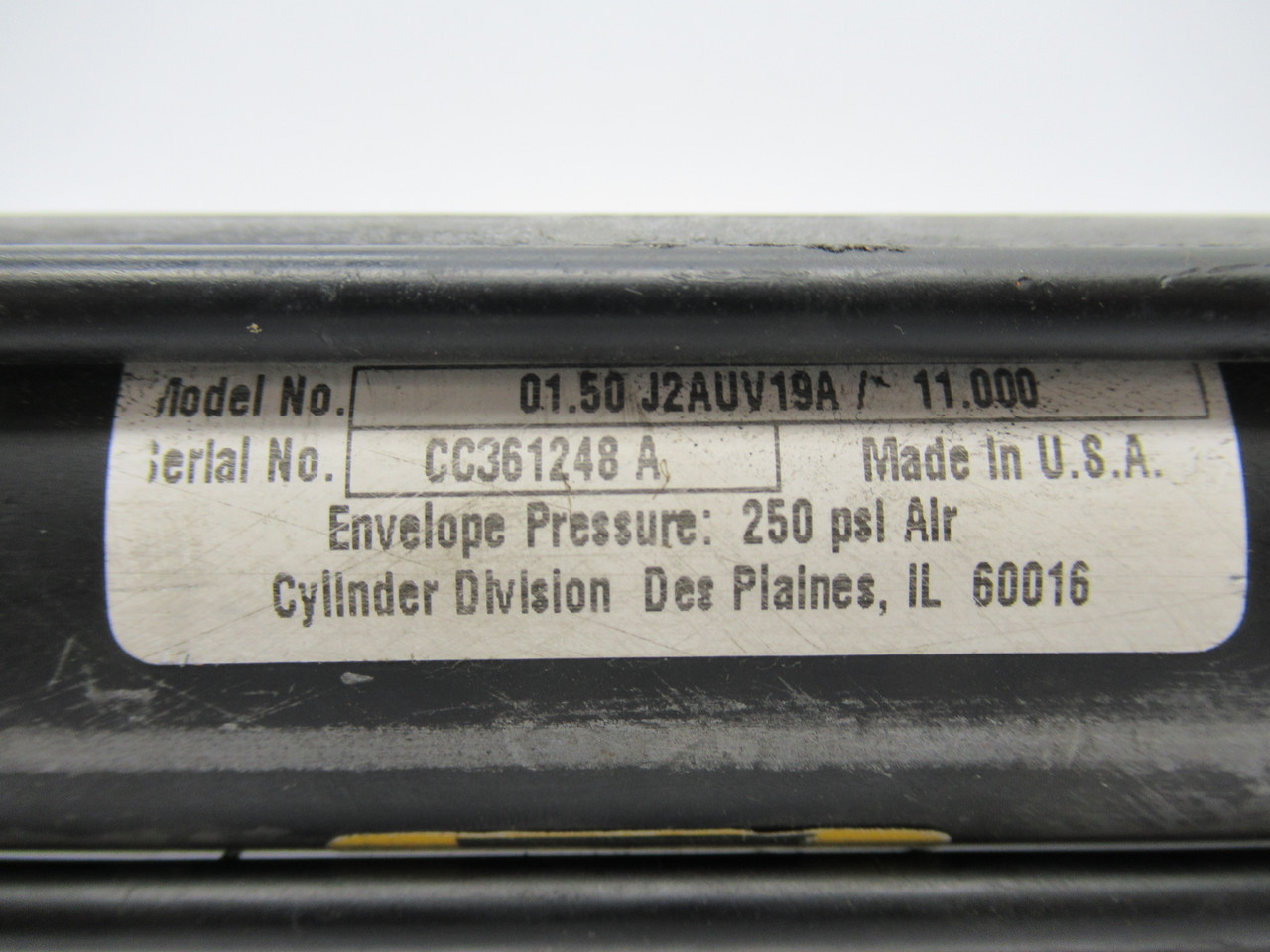Parker 01.50-J2AUV19A-11.000 Pneumatic Cylinder 1.5" Bore 11" Stroke USED