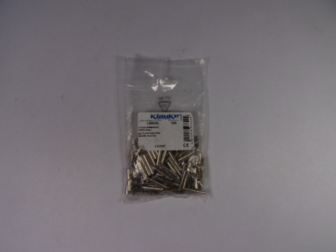 Klauke 19RVN Nickel-Plated Butt-Connector 100-Pack ! NWB !