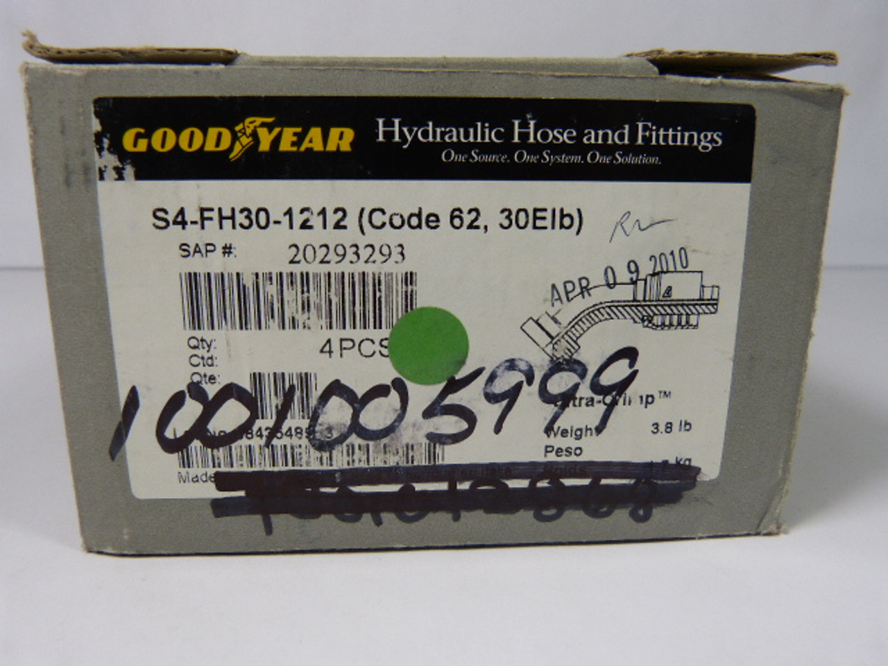 Goodyear Hydraulics S4-FL-2424 Hydraulic Hose Fitting Box Of 4 ! NEW !