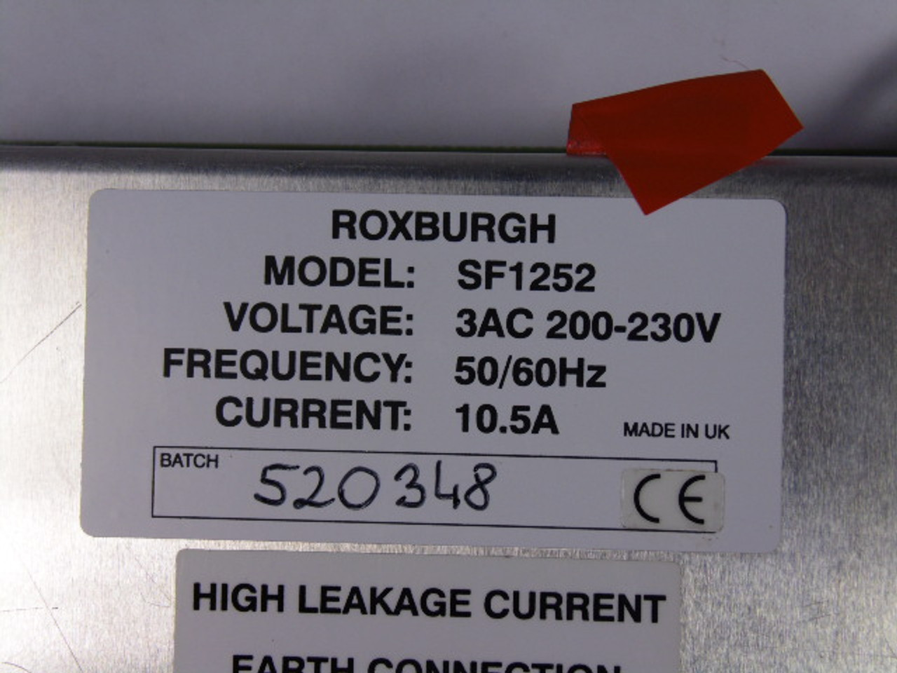 Roxburgh SF1252 Noise Filter 10.5Amp 3AC 200-230V 50/60Hz USED