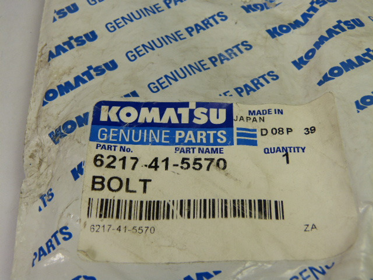 Komatsu 6217-41-5570 Spare Replacement Bolt ! NWB !