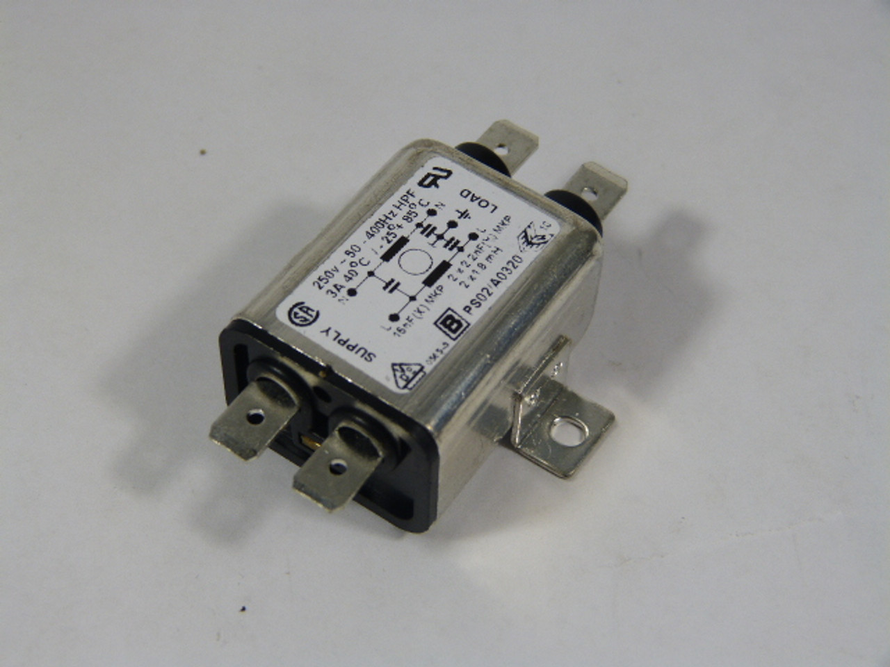 Bulgin PS02/A0320/63 Base Mounting Line Filter 3 Amp 250 Vac USED