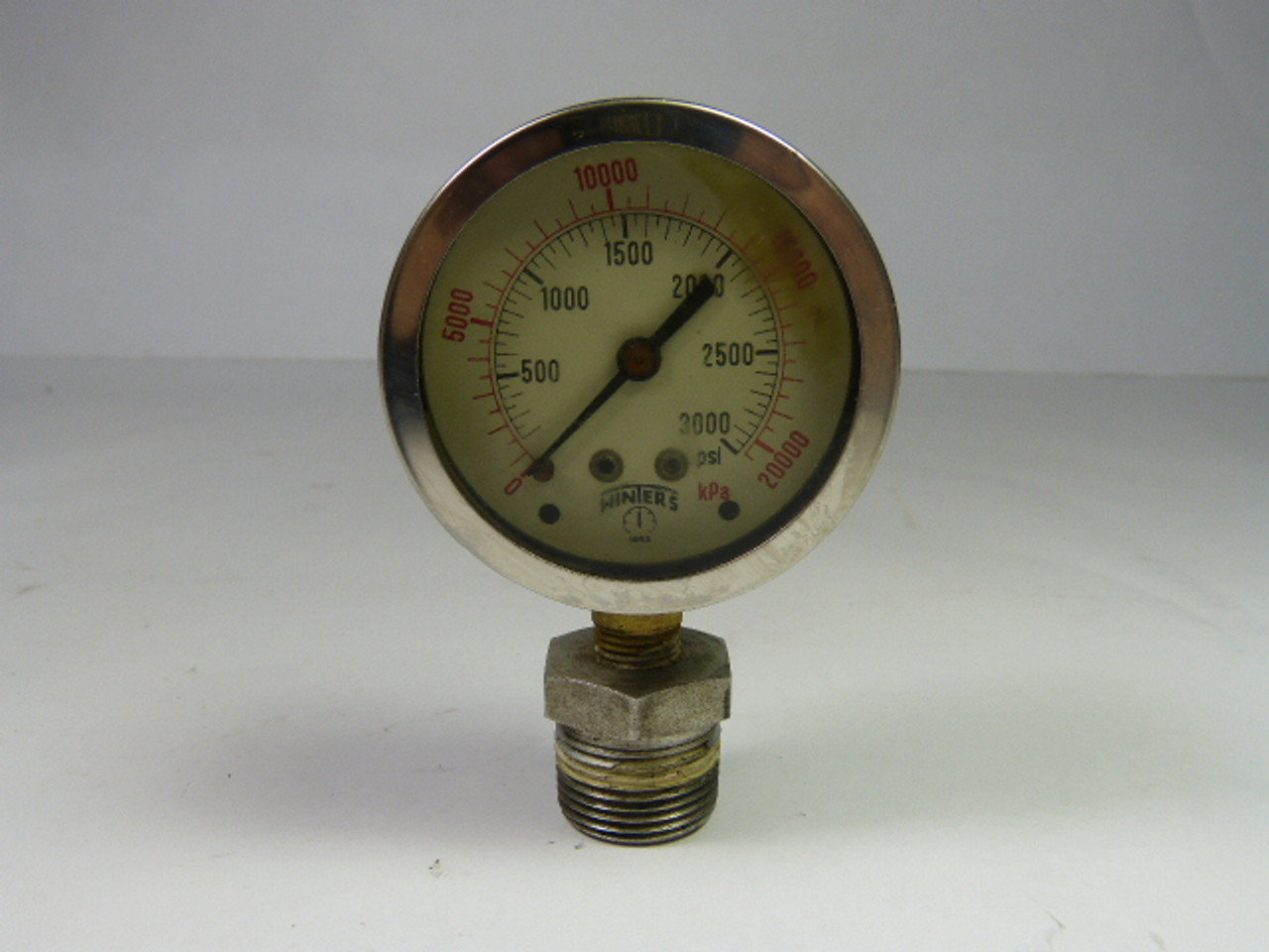 Winters PFQ182 Pressure Gauge 0-3000 PSI USED