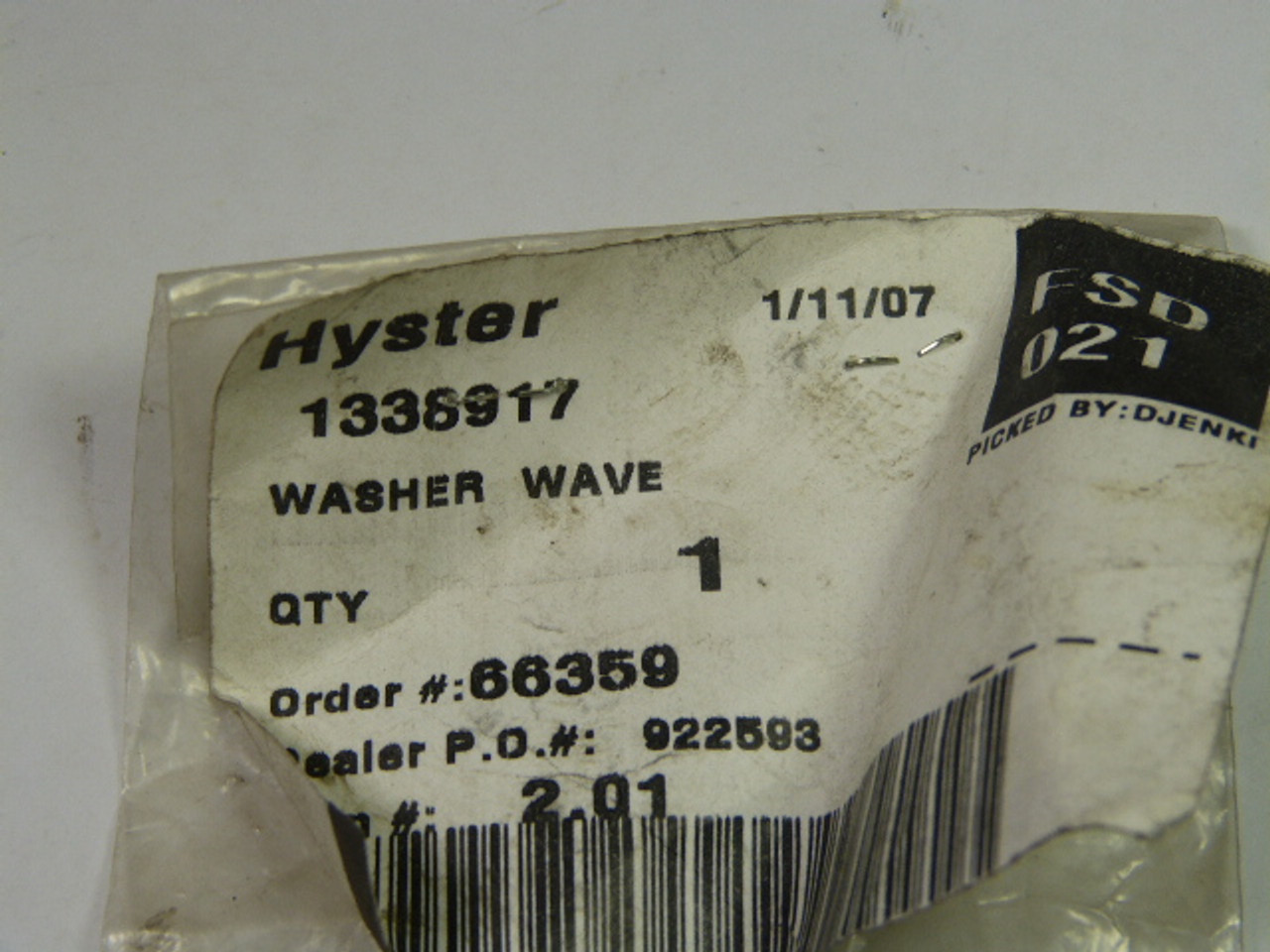 Hyster 1338917 Washer ! NWB !