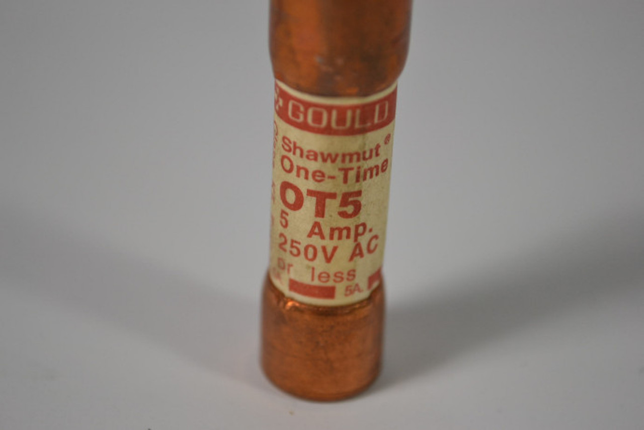 Gould Shawmut  OT5 One Time Fuse 5A 250Vac USED