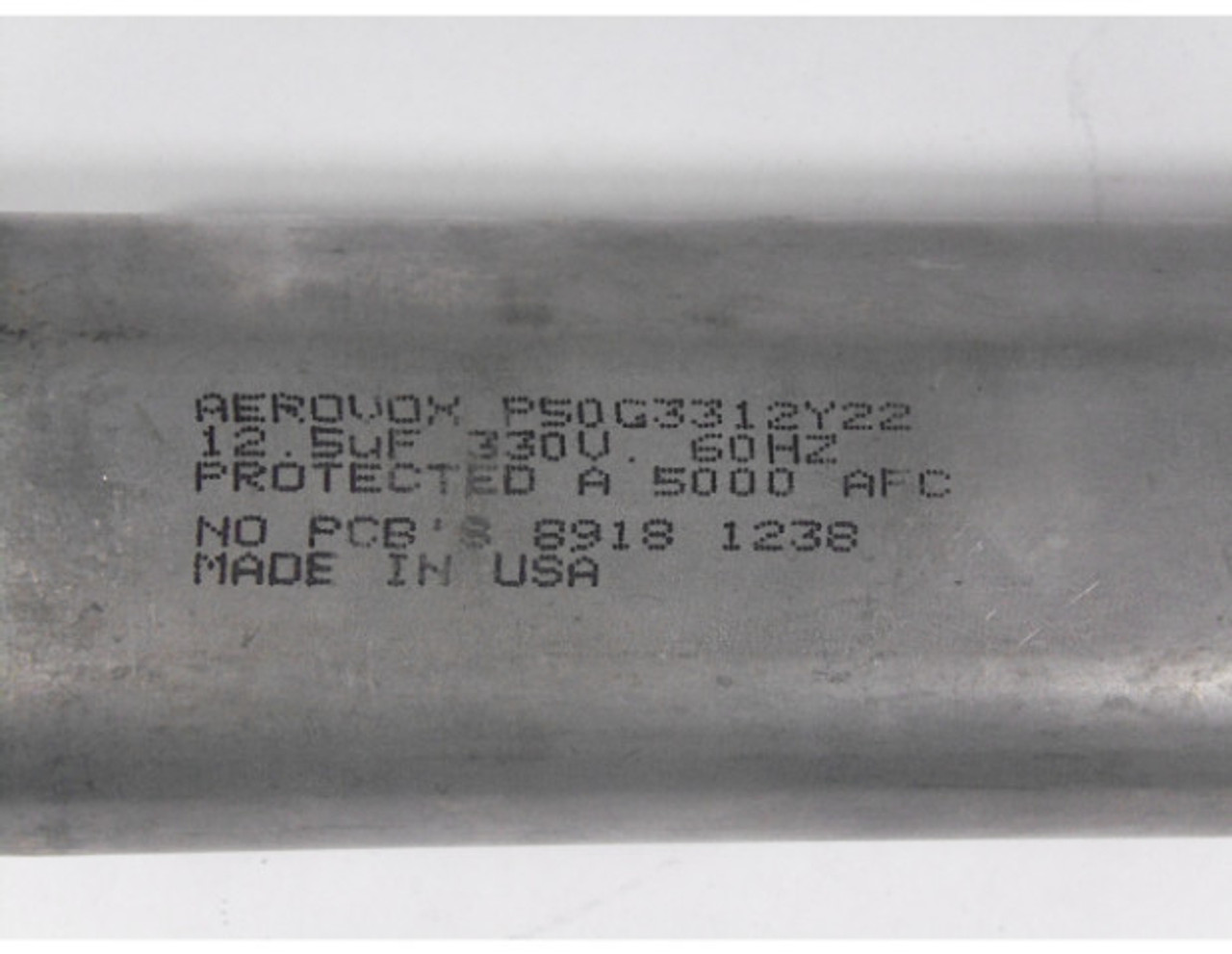 Aerovox P50G3312Y22 Capacitor 12.5F 330V 60Hz USED