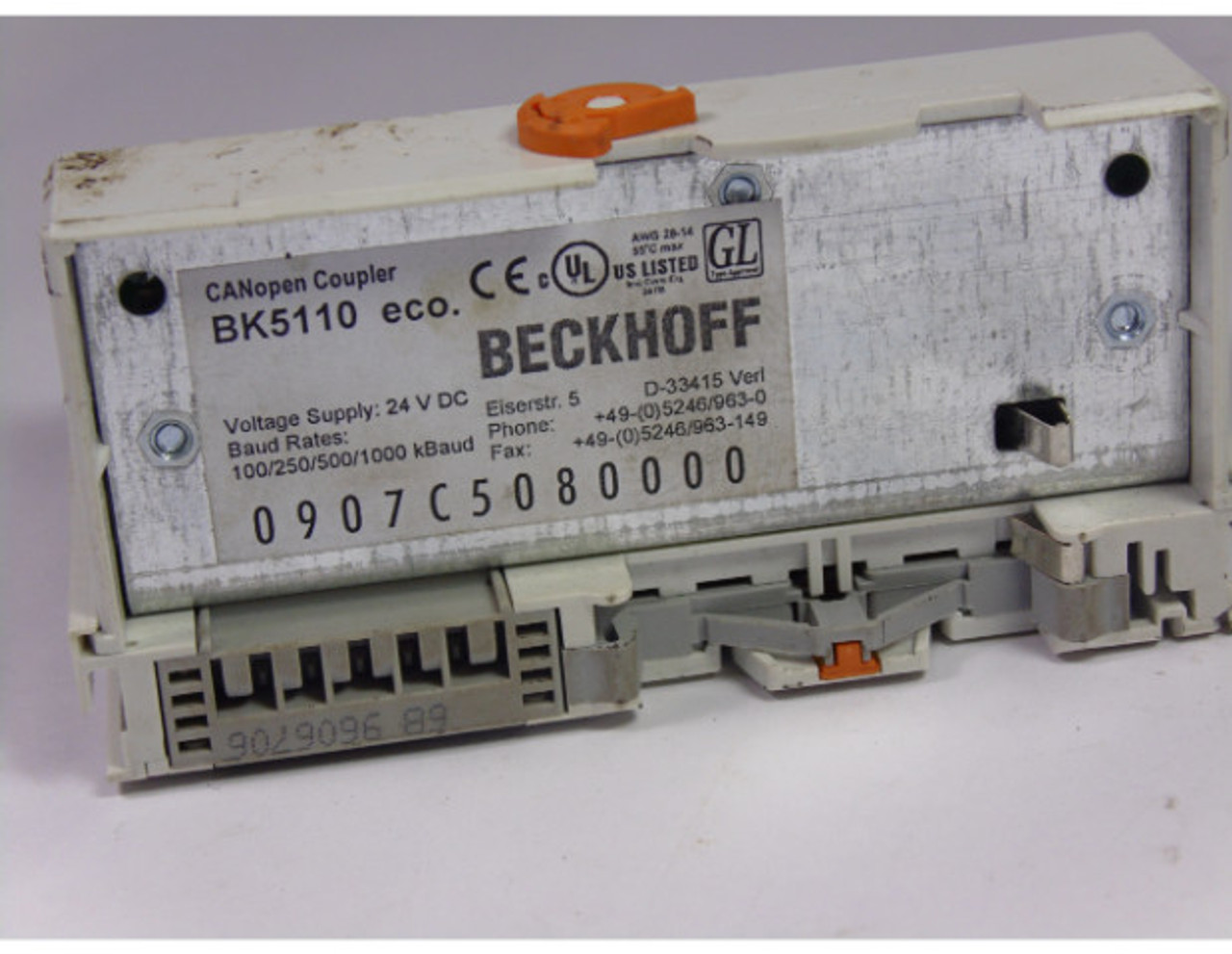 Beckhoff BK5110 Canopen Bus Coupler *Cosmetic Damage* USED