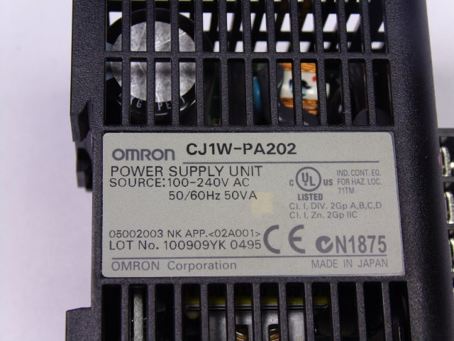 Omron CJ1W-PA202 Power Supply Unit 100-240V AC 50/60Hz 50VA USED