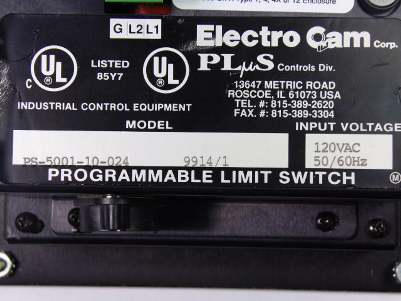 Electro Cam PS-5001-10-024 Programmable Limit Switch 120VAC 50-60Hz USED