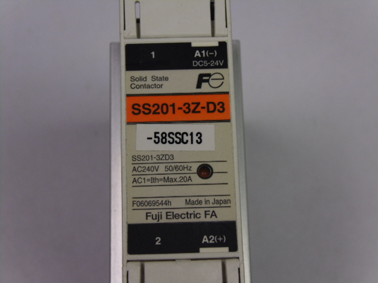 Fuji Electric SS201-3Z-D3 Solid State Contactor AC240V 50/60Hz USED