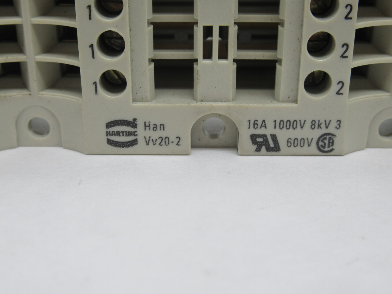 Harting 09420200121 Han Vv 20-2 Multiplier 16A 1000V 8kV 600V USED