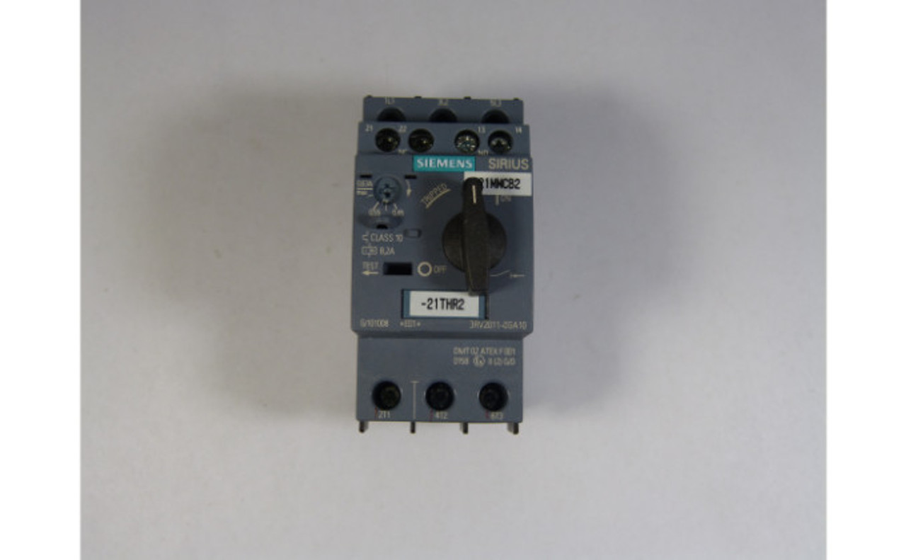 Siemens 3RV2011-0GA10 Circuit Breaker 690V 0.14-0.2A 3P USED