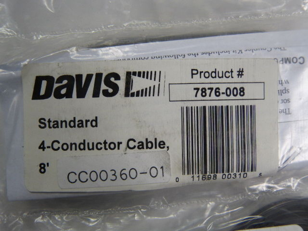 Davis 7876-008 Standard 4-Conductor Cable 8ft ! NEW !