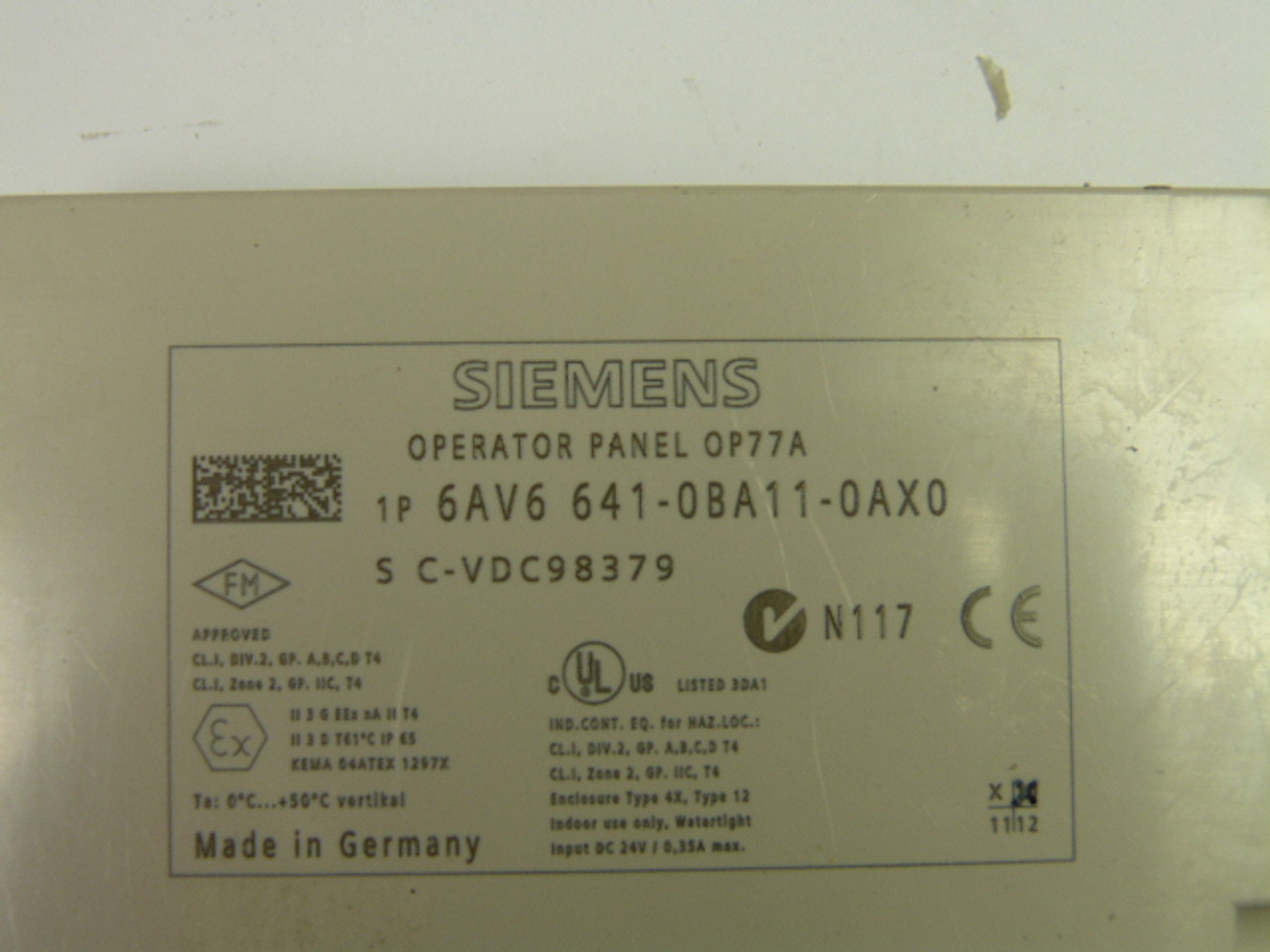 Siemens 6AV6-641-0BA11-0AX0 Operator Interface 4.5 Inch LCD USED