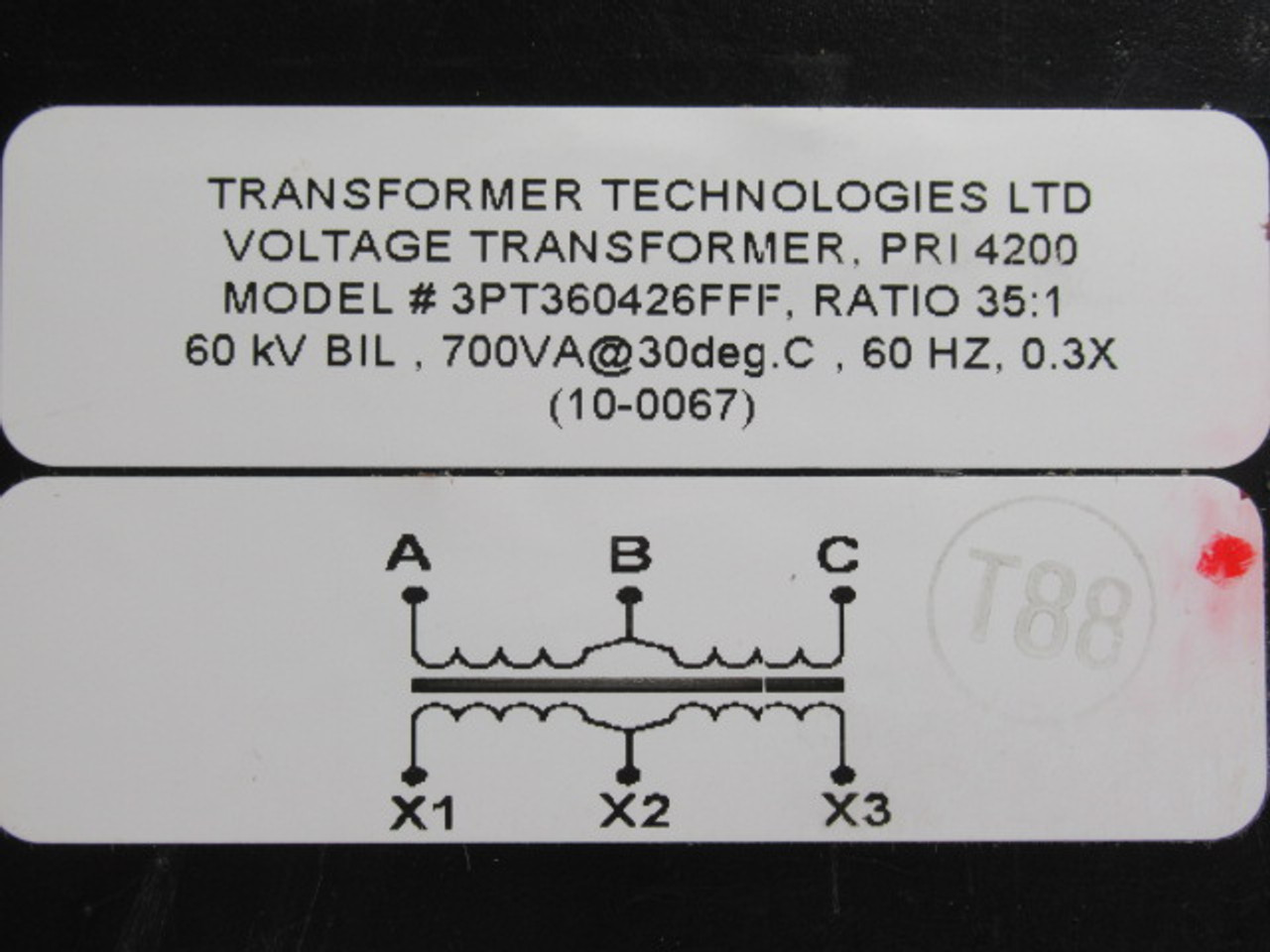 Transformer Technologies 3PT360426FFF Transformer 35:1 700VA 4200V ! NEW !