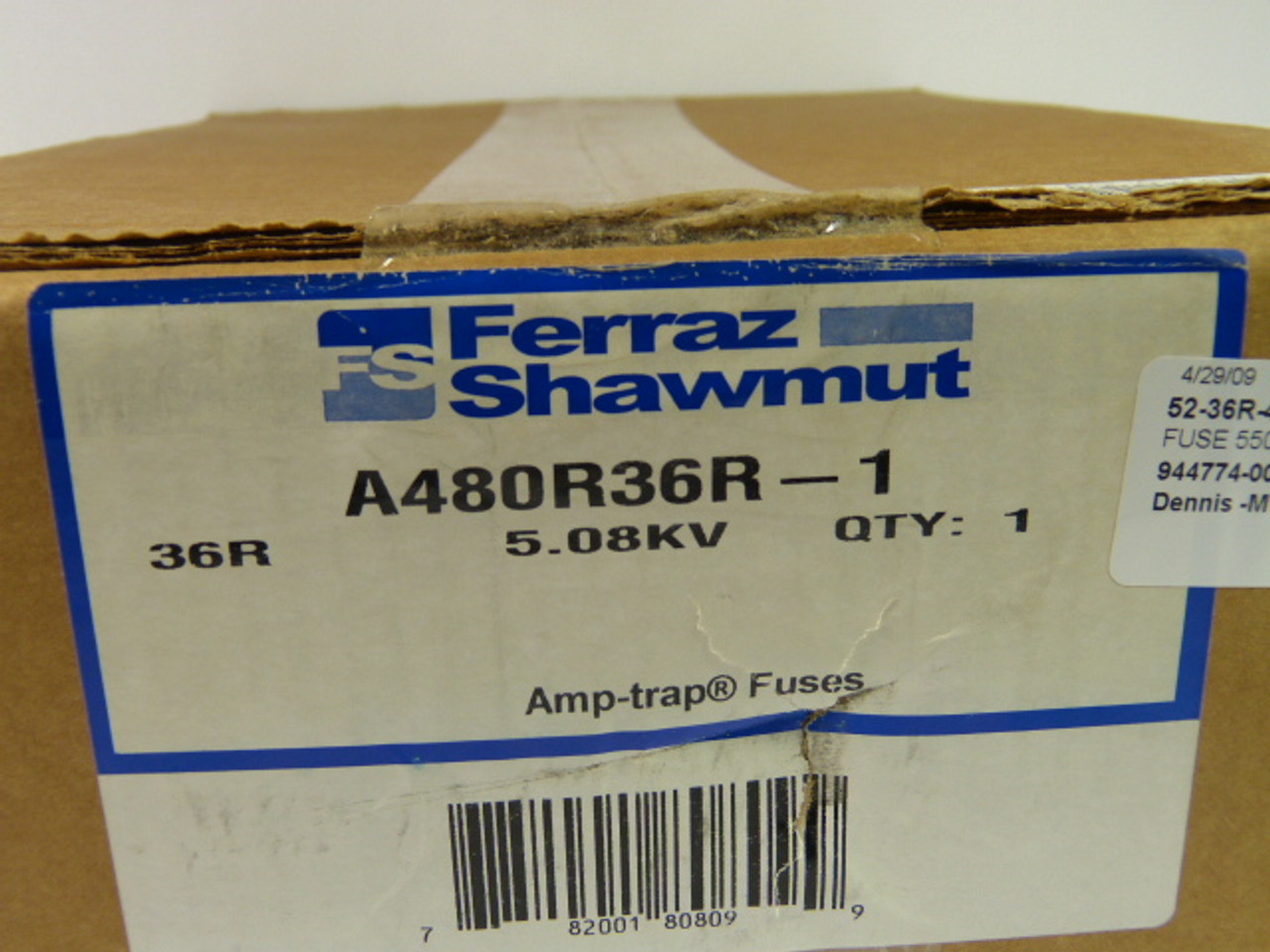 Ferraz Shawmut A480R36R-1 Current Limiting Fuse 5.08KV 2400V/4800V ! NEW !