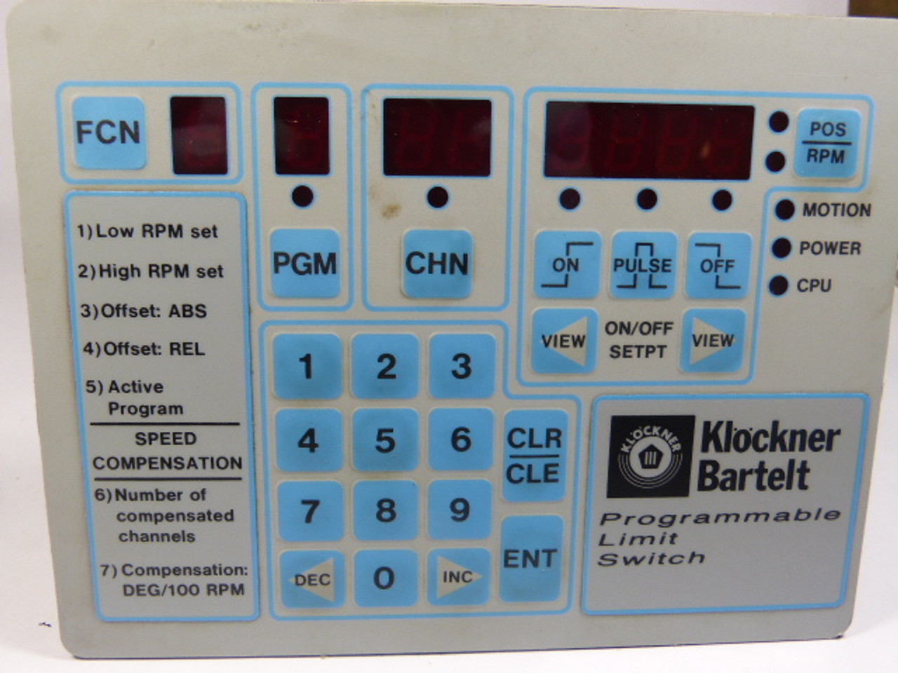Klockner Bartelt 500081 Programmable Interface Switch USED