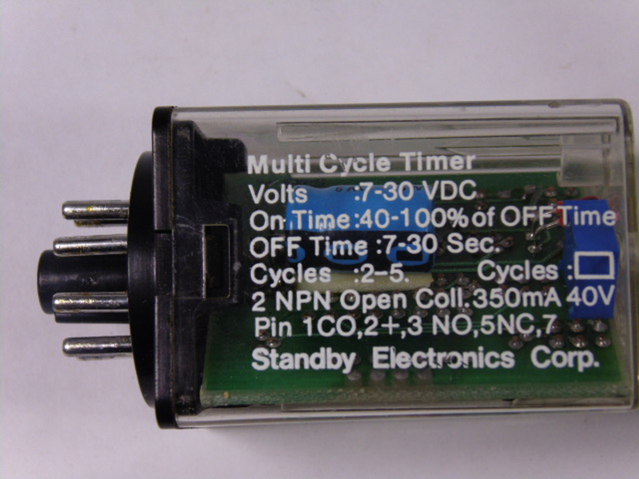 Standby Electronics MCT Multi Cylce Timer 7-30VDC 350mA 40V USED