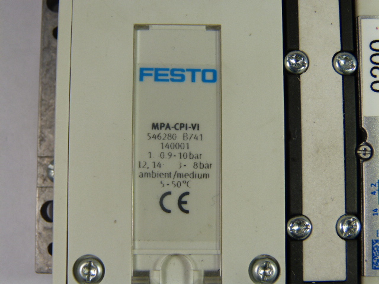 Festo MPA-CPI-VI/B702/AD02 Solenoid Valve Assembly W/ 4 B702 & 3 AD02 USED